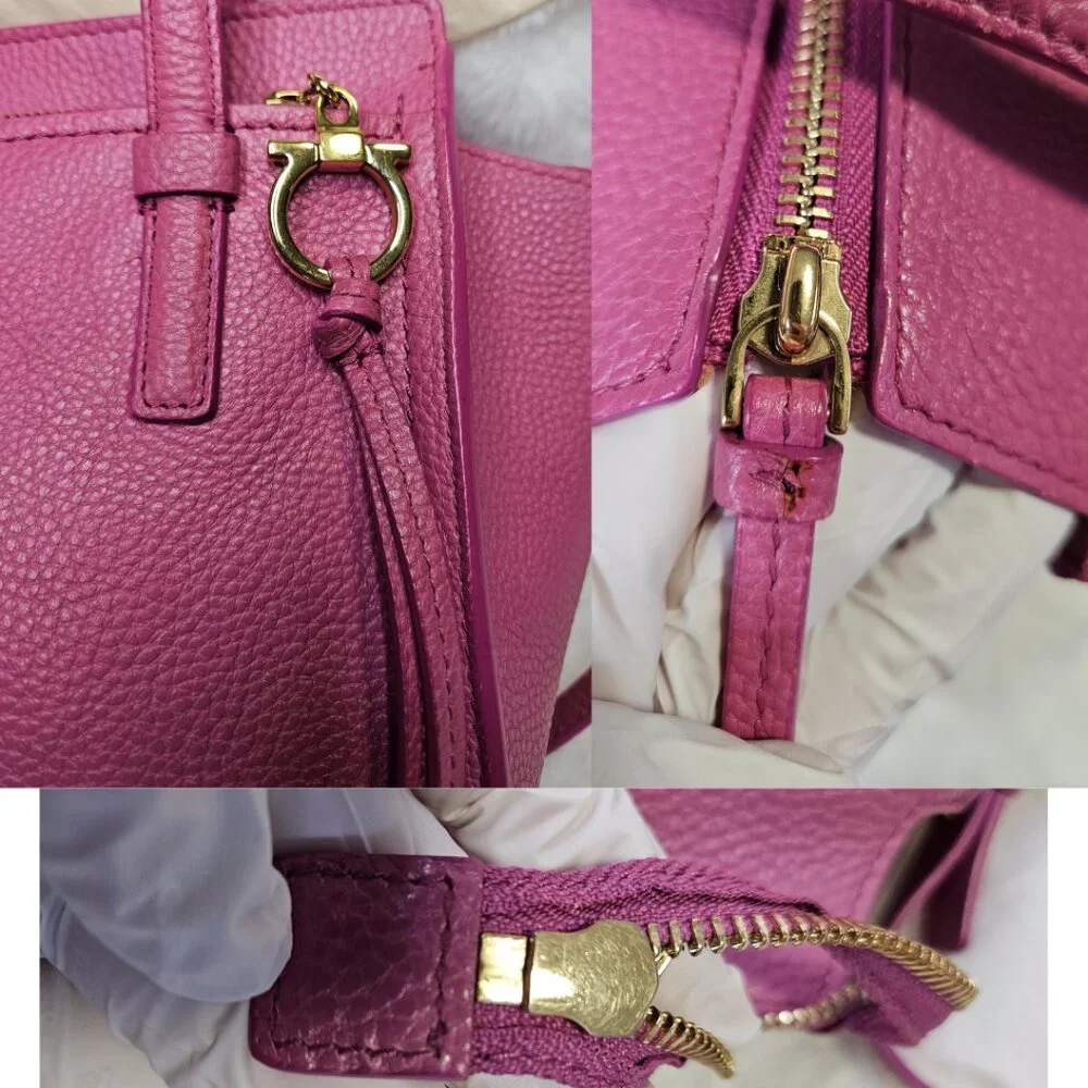 Authentic Salvatore Ferragamo Gancini Amy 21 Leather Tote - Picture 16 of 17
